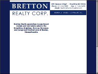 Web site www.brettonrealty.com, Bretton Realty