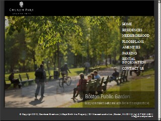 Web site www.churchpark.com, Church Park