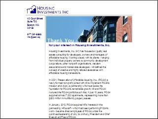 Web site www.housinginv.com, Housing Investment Inc