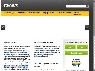 Web site www.stewart.com, Stewart Title Guaranty Co